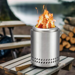 ZUNMOS 7 inch Portable Tabletop Fire Pit - Dual Fuel, Smokeless Sale