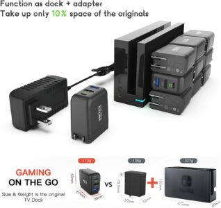 Switch Dock Charger for Nintendo Switch, Mirabox 36W Portable TV Docking Station Sale