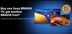 BOGO - Buy a Sony 55” BRAVIA 8 II 4K TV, get a 50” X77L free