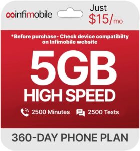 Infimobile Prepaid Plan: 12 Months | 5GB/Mo Sale