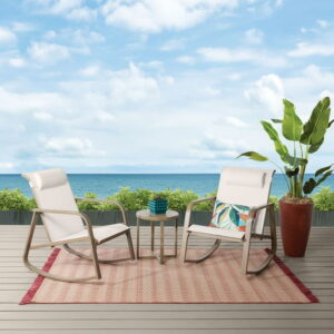 Mainstays Dashwood 3-Piece Steel Outdoor Rocker Chat Set Sale