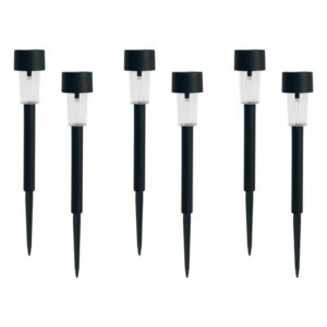 Mainstays Solar Powered Black Classic Column LED Path Light 6ct