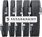 LISEN USB C Cable, 5-Pack [3.3/3.3/6.6/6.6/10FT] Sale