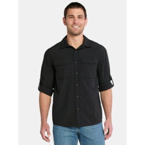 Ozark Trail Men's and Big Men's Upstream Shirt with Long Sleeves