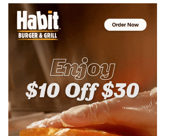 The Habit Burger Grill Coupon - $10 Off $30 for rewards members (Free to join)
At participating locations