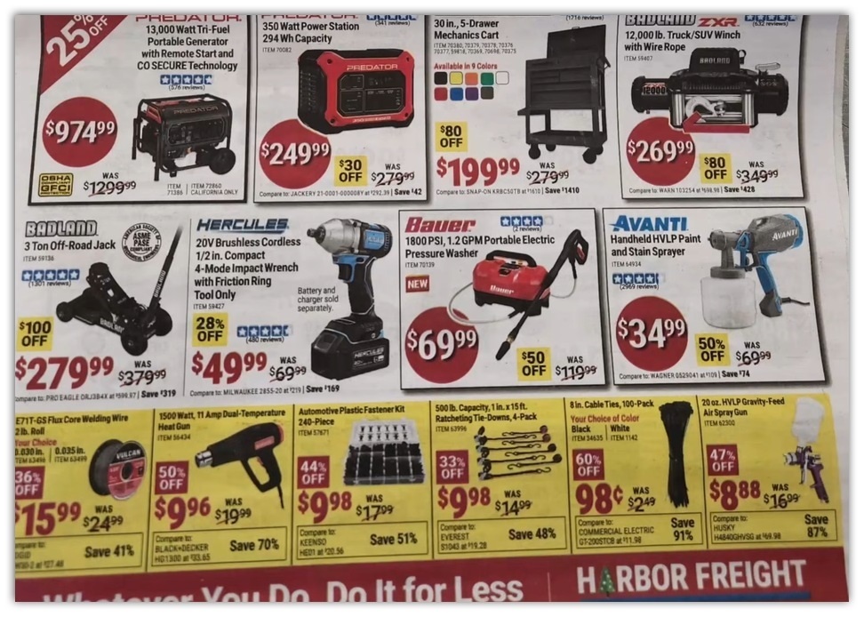 Harbor Freight Black Friday 2025 Ad