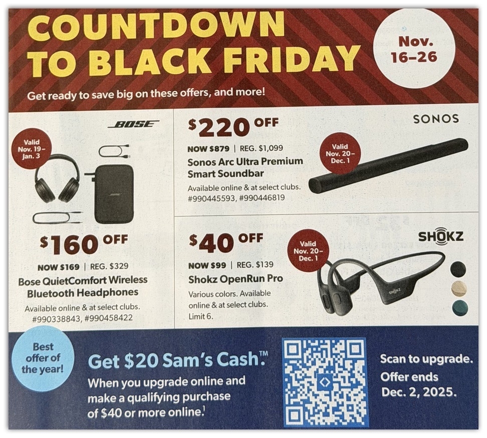 Sams Club November Doorbusters