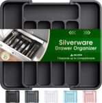Aujen Silverware Organizer - Expandable Kitchen Drawer Organizer