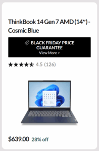 Lenovo Black Friday Deal Days Sale