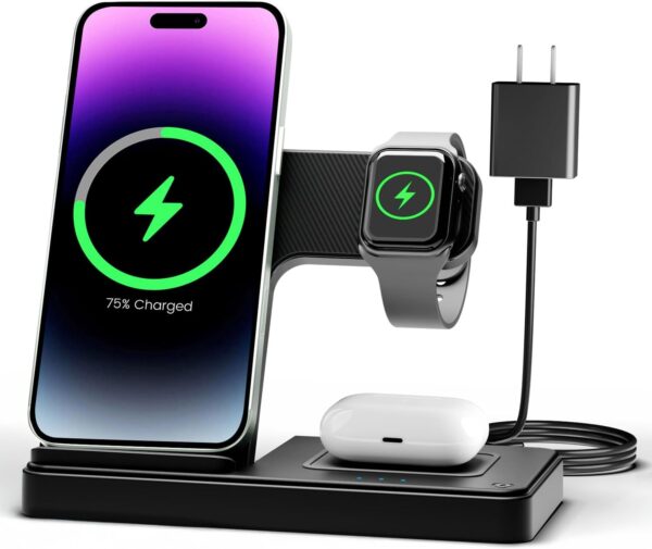 Wireless Charger iPhone Charging Station: 3 in 1 Charger Stand $15.29 Free Shipping from Amazon #deals #amazondeals