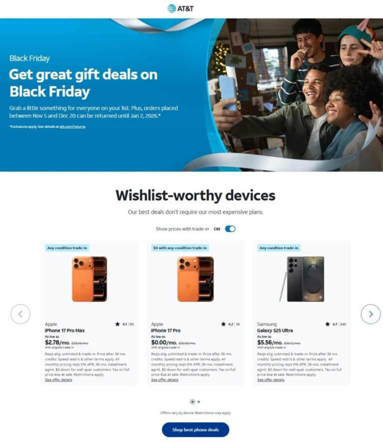 Live: Black Friday 2025: AT&T Wireless Ad - BuyVia