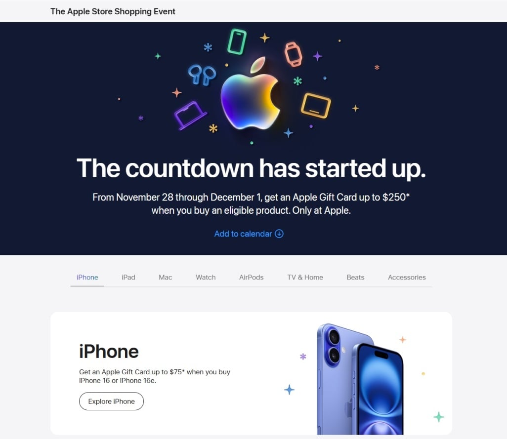 Apple Black Friday 2025 Ad