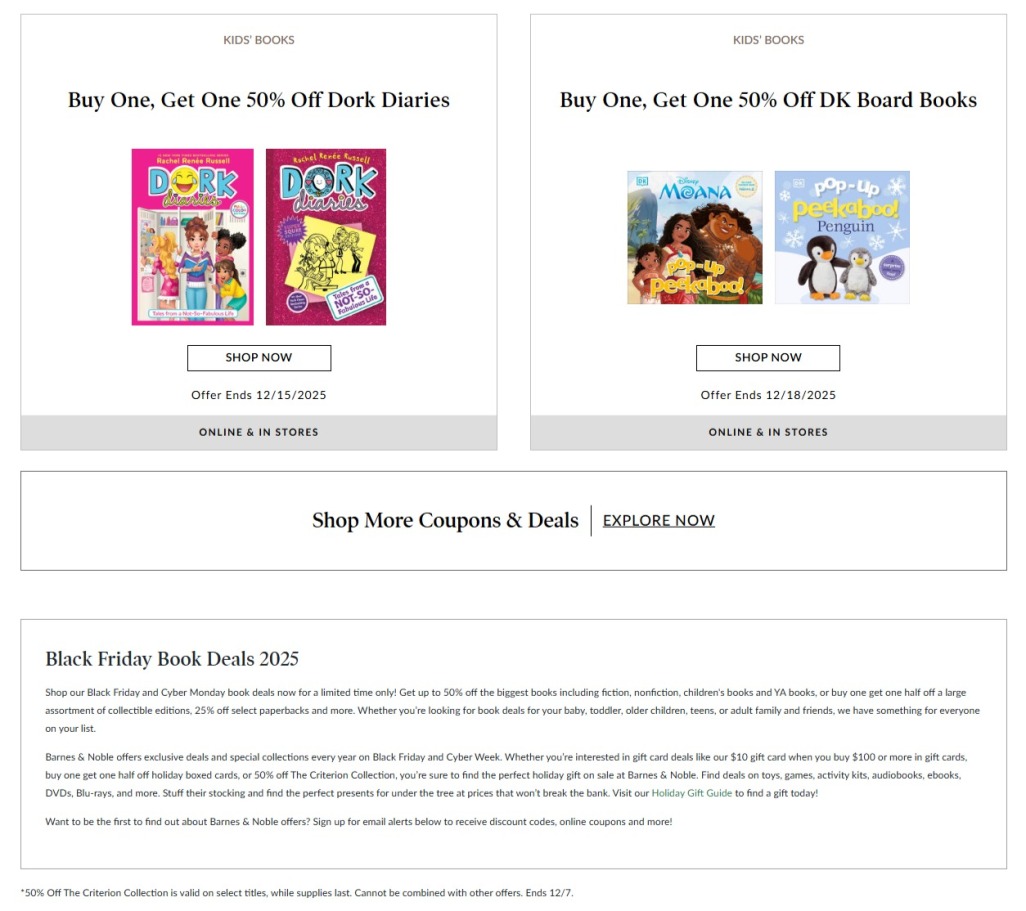 Barnes and Noble Black Friday 2025 Ad