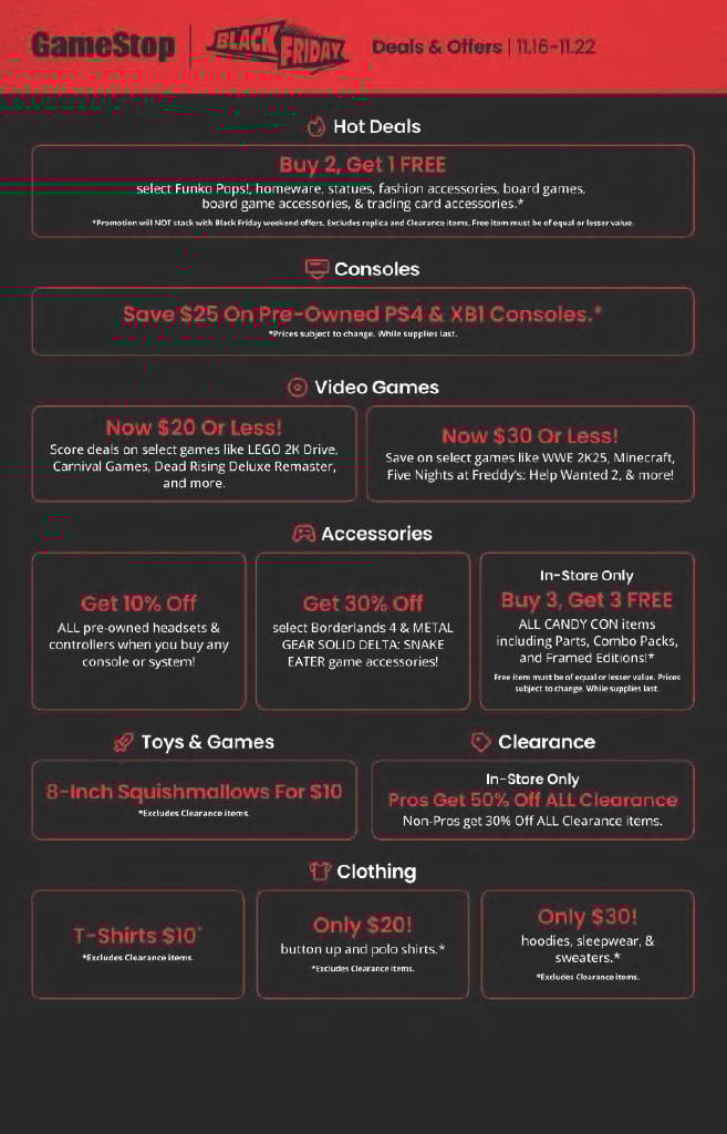 Gamestop Black Friday 2025 Ad
