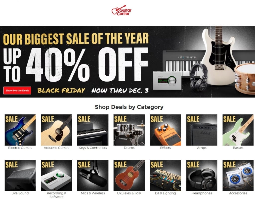 Guitar Center Black Friday 2025 Ad