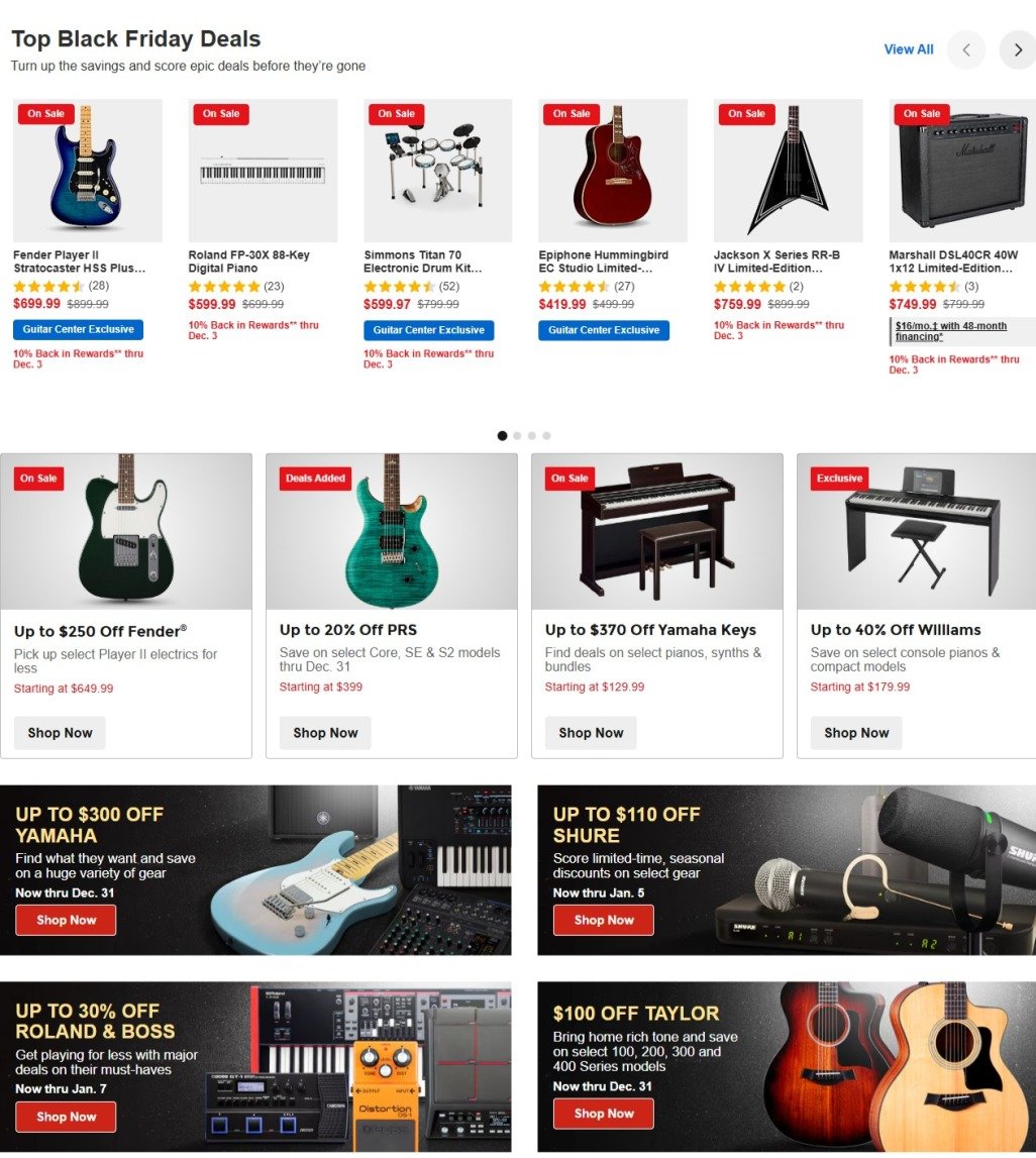 Guitar Center Black Friday 2025 Ad