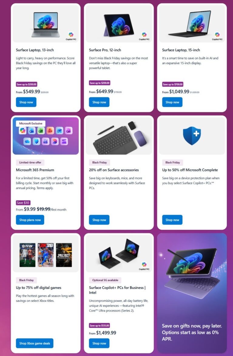 Live Microsoft Store Black Friday 2025 Ad Scans BuyVia
