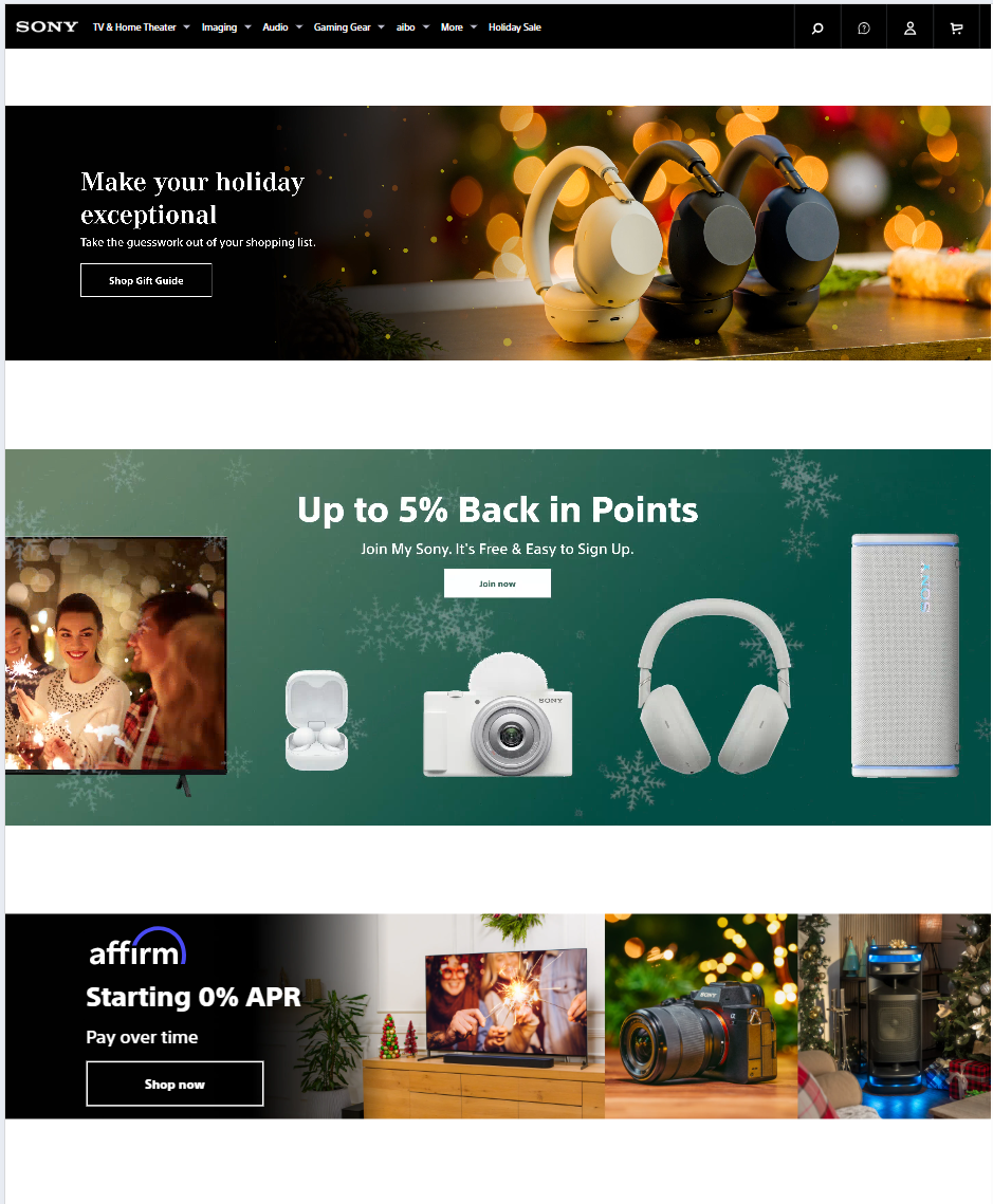 Sony Black Friday 2025 Ad