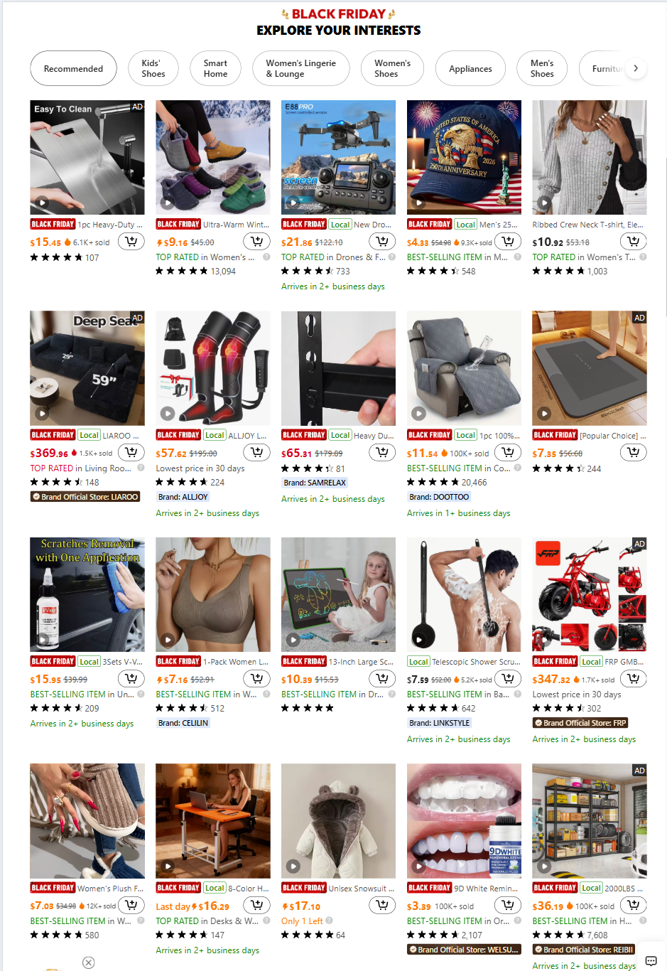 Temu Black Friday 2025 Ad