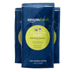 Amazon Fresh Organic Fair Trade Peru Ground Coffee 12oz 3pk Sale