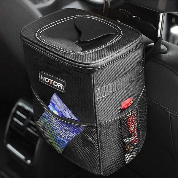 Car Trash Can with Lid and Storage Pockets Sale $9.98 Free Shipping from Amazon #deals #amazondeals