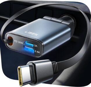 LISEN Retractable Car Charger 57W USB-C Sale