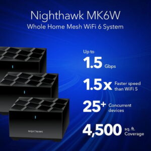 NETGEAR Nighthawk Dual-Band WiFi 6 AX1500 Mesh System 1.5 Gbps Router + 2 Satellites Sale
