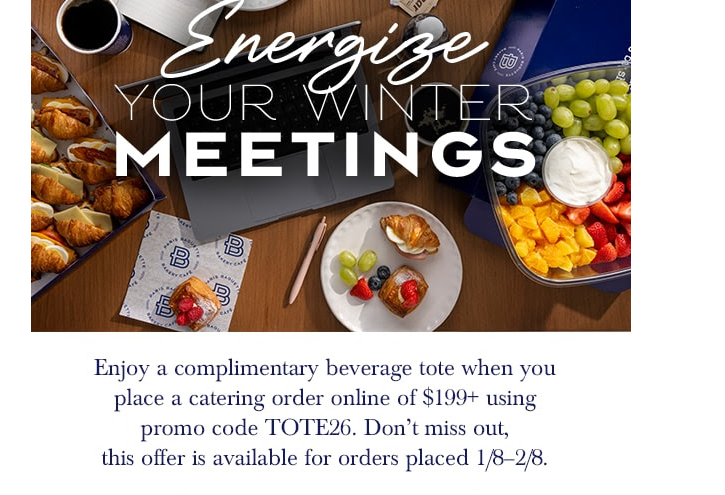 Paris Baguette Coupon - Enjoy a complimentary beverage tote when you place a catering order online of $199 or more using promo code: TOTE26
Only for orders placed 1/8 to 2/8

At participating locations.