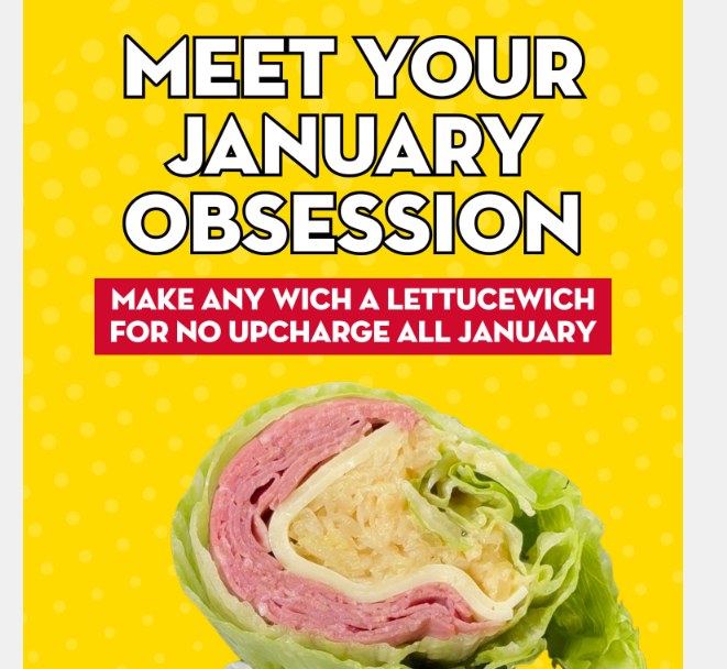 Which Wich Coupon - Make any Wich a Lettucewich for no upcharge all January

At participating locations.