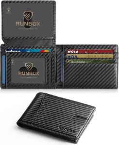 RUNBOX Men's RFID Minimalist Leather Wallet Sale