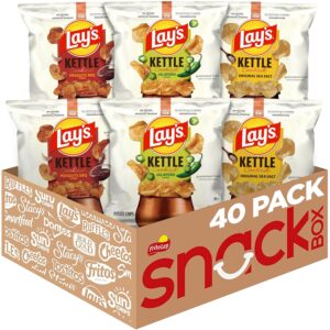 Lay's Kettle Cooked Potato Chips, Variety Pack, 0.85 Ounce (Pack of 40) Sale