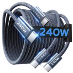 LISEN USB C to USB C Cable, 240W C to C Cable Fast Charging [6.6ft, 2-Pack]