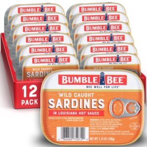 Bumble Bee Sardines in Louisiana Hot Sauce, 3.75 oz Tin (Pack of 12) Sale