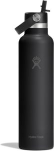 Hydro Flask Water Bottle - Insulated Stainless Steel Straw Lid in 24 Oz Tonal Black Sale