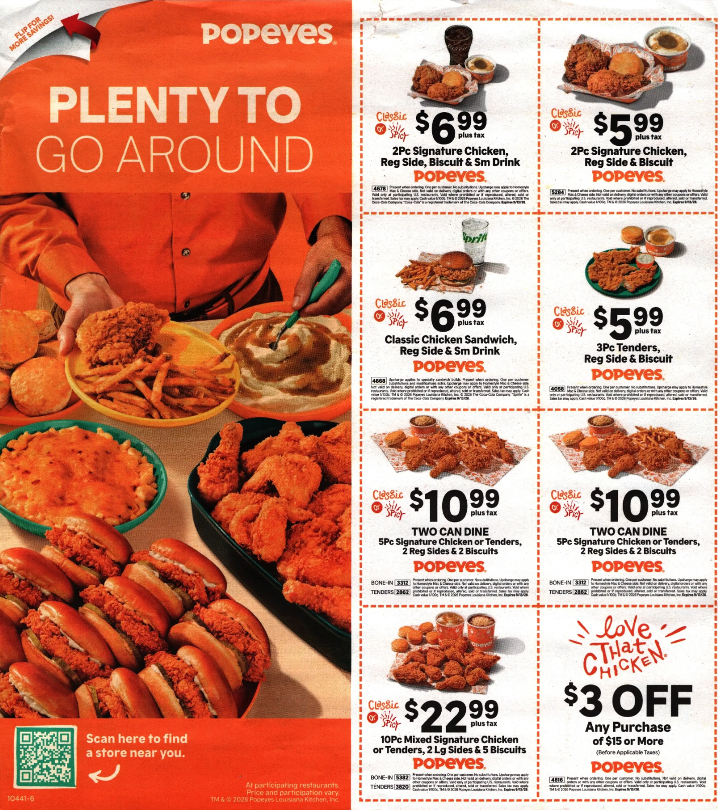 Popeyes Coupon - 8 Popeyes In Store only Coupons

$6.99 2Pc Signature Chicken, Reg Side, Biscuit, Sm Drink Coupon Code: 4678

$6.99 Classic Chicken Sandiwch, Reg Side & Sm Drink Coupon Code: 4668

$5.99 2PC signature chicken, reg side & biscuit Coupon Code: 5284

and more

At participating locations.