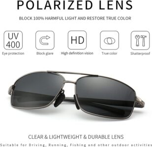 SUNGAIT Ultra Lightweight Rectangular Polarized Sunglasses Mens Sale
