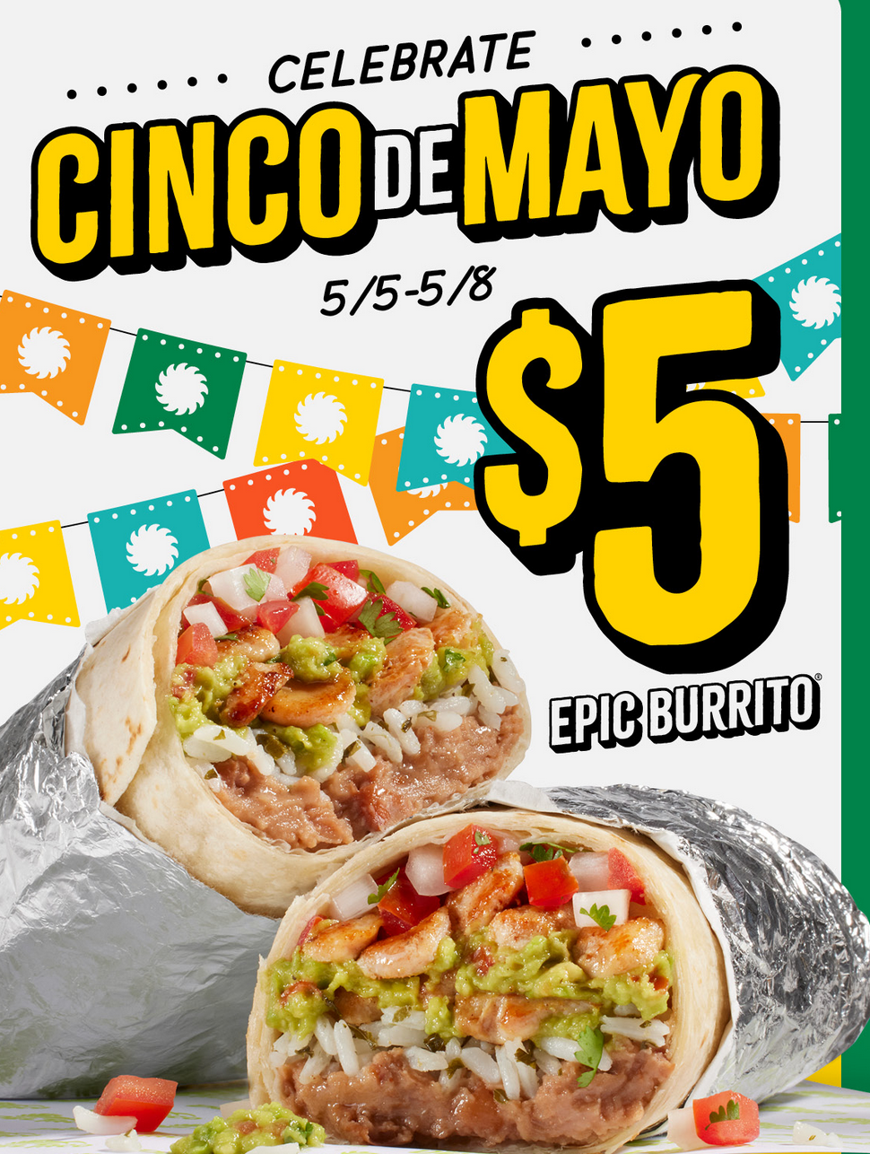 Del Taco Coupon - 5 Epic Burrito In Del App for Rewards members. (Free to join)

At participating locations.