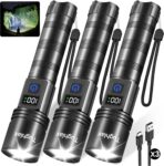 3Pack Rechargeable Flashlights with LED Display Sale
