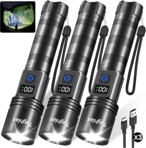 3Pack Rechargeable Flashlights with LED Display Sale