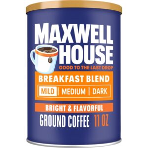 Maxwell House Breakfast Blend Ground Coffee, Light Roast, 11 Ounce