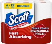 Scott Paper Towels, Choose-A-Sheet, 6 Double Rolls = 12 Regular Rolls Sale