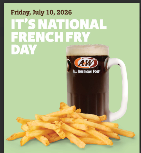 A&W Coupon - National French Fry Day!
Free Regular French Fry with Any Purchase Good only for today
Must mention offer prior to ordering
At participating locations.