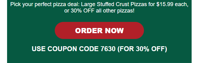 Papa Gino's Coupon - 30% OFF every full-price pizza on the menu Code: 7630
At participating locations.