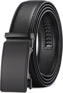 Men's Leather Belt Automatic Ratchet Buckle Sale