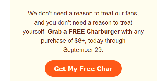 The Habit Burger Grill Coupon - Free Char with $8 or more purchase 
Must be a MyHabit member (free to join) 

At participating locations.