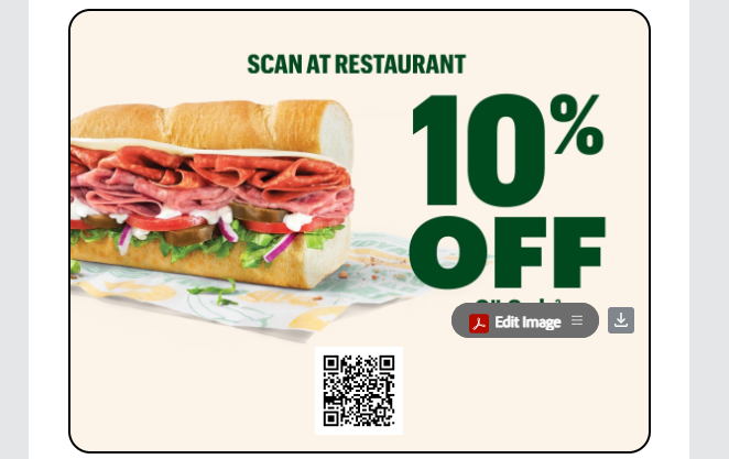 Subway Coupon - 10% off a 6