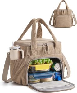 BAGSMART Corduroy Large Lunch Bag Women 14L Sale