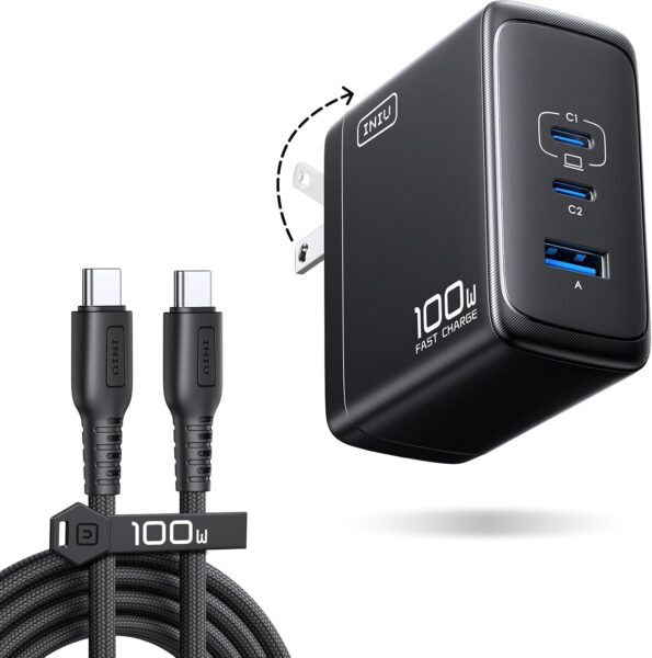 INIU 100W Laptop Charger, Multiport Fast Charging Block with 5ft 100W Cable Sale $15.14 Free Shipping from Amazon #deals #amazondeals