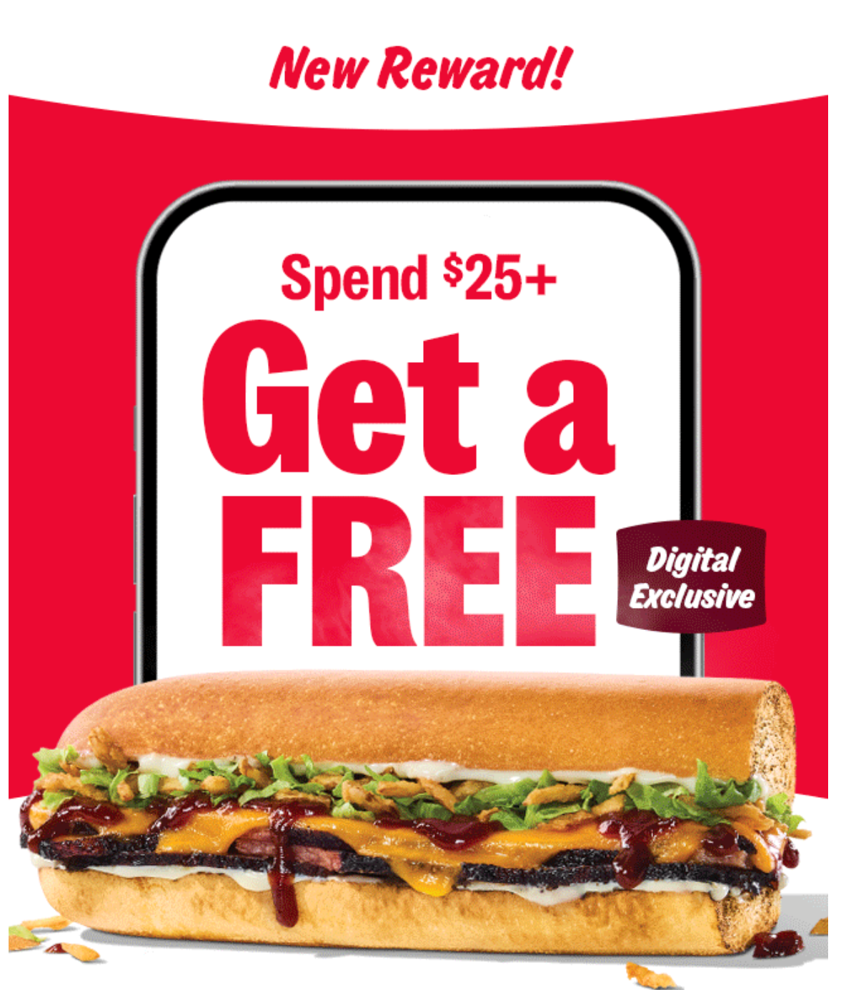 Jimmy Johns Coupon - Spend $25 Get Free Toasted sandwich for Rewards members. (Free to join)