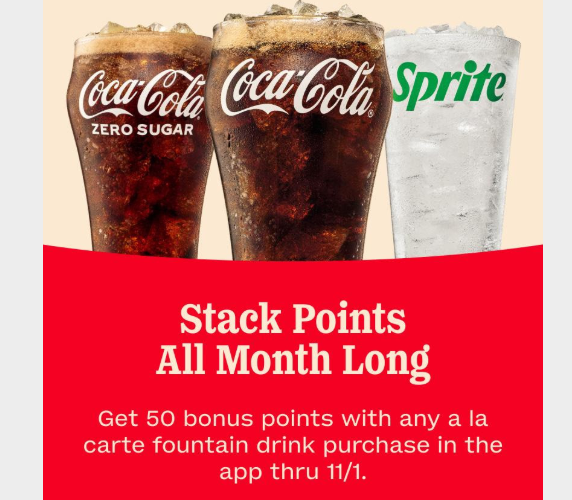 Arbys Coupon - Get 50 Bonus points with fountain drink purchase for Rewards members. (Free to join)
At participating locations.